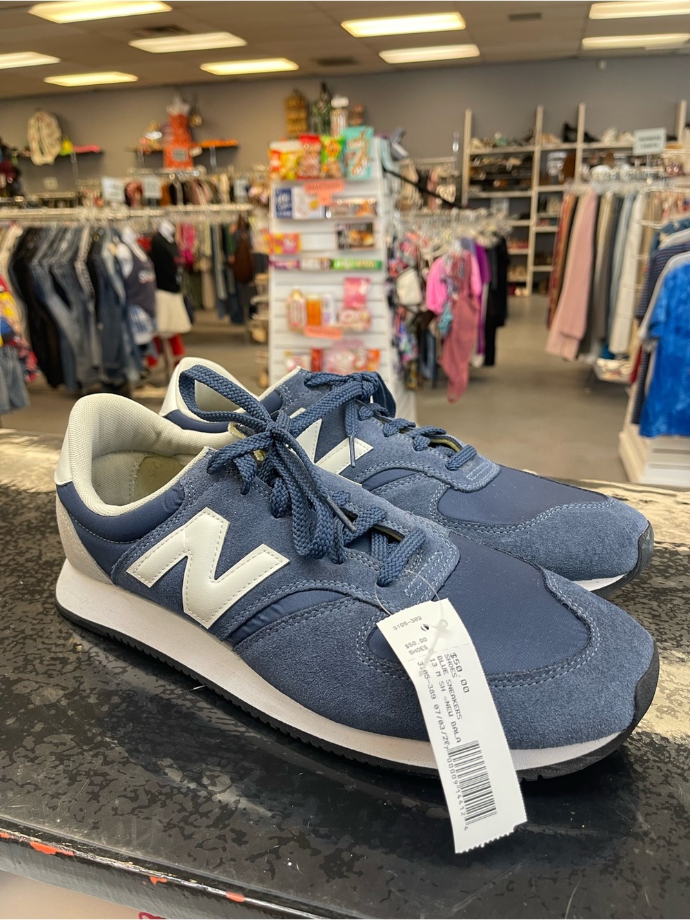 New Balance Navy and White Retro Runner Sneakers